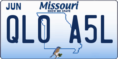 MO license plate QL0A5L