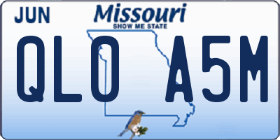 MO license plate QL0A5M