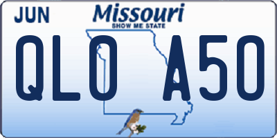 MO license plate QL0A5O