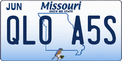 MO license plate QL0A5S