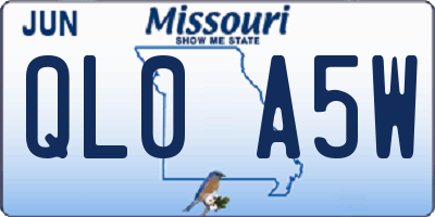 MO license plate QL0A5W