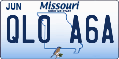 MO license plate QL0A6A