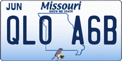 MO license plate QL0A6B