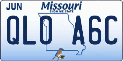 MO license plate QL0A6C