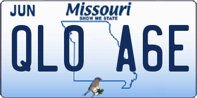 MO license plate QL0A6E