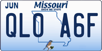 MO license plate QL0A6F