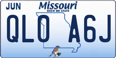 MO license plate QL0A6J