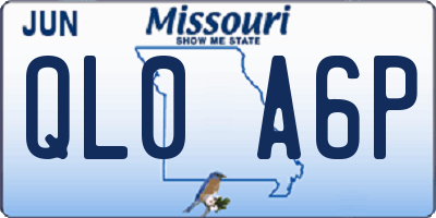 MO license plate QL0A6P
