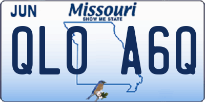 MO license plate QL0A6Q