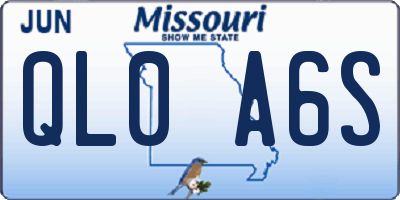MO license plate QL0A6S