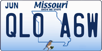 MO license plate QL0A6W