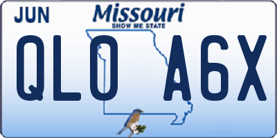 MO license plate QL0A6X