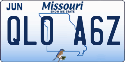 MO license plate QL0A6Z
