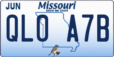 MO license plate QL0A7B