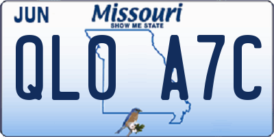 MO license plate QL0A7C