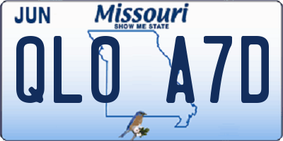 MO license plate QL0A7D