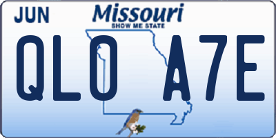 MO license plate QL0A7E