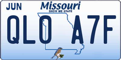 MO license plate QL0A7F