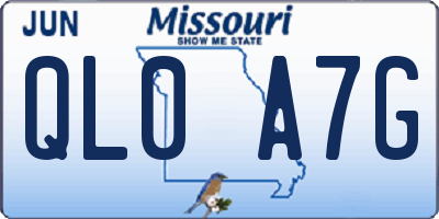 MO license plate QL0A7G