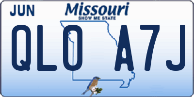 MO license plate QL0A7J