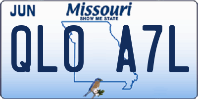 MO license plate QL0A7L