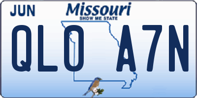 MO license plate QL0A7N