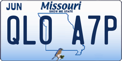 MO license plate QL0A7P