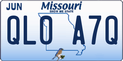 MO license plate QL0A7Q