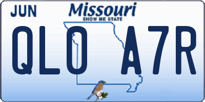 MO license plate QL0A7R