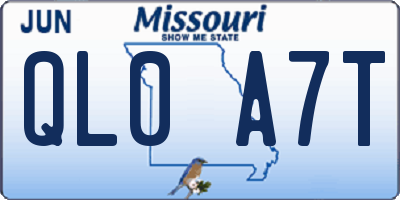 MO license plate QL0A7T