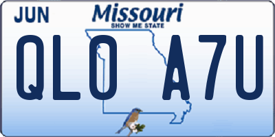 MO license plate QL0A7U