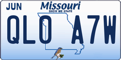 MO license plate QL0A7W
