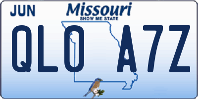 MO license plate QL0A7Z