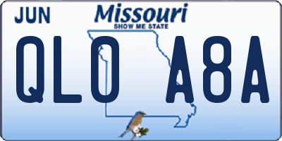 MO license plate QL0A8A