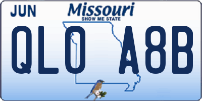 MO license plate QL0A8B