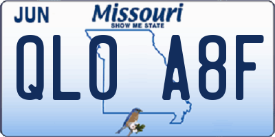 MO license plate QL0A8F