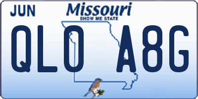 MO license plate QL0A8G