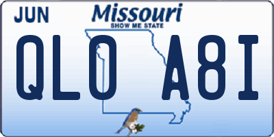 MO license plate QL0A8I