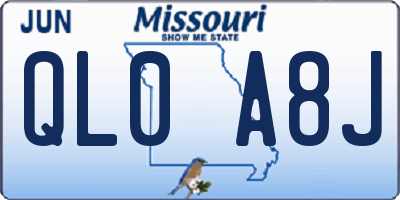 MO license plate QL0A8J