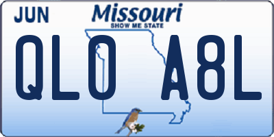 MO license plate QL0A8L