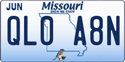 MO license plate QL0A8N