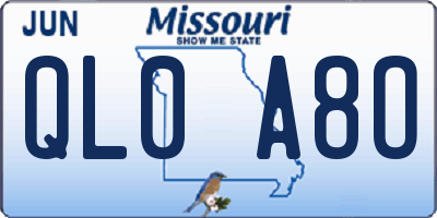 MO license plate QL0A8O