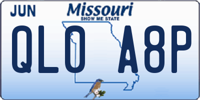MO license plate QL0A8P