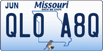 MO license plate QL0A8Q