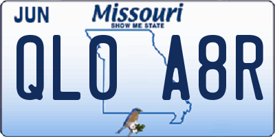 MO license plate QL0A8R