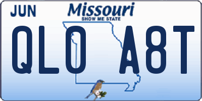 MO license plate QL0A8T