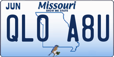 MO license plate QL0A8U