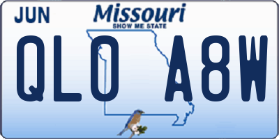 MO license plate QL0A8W