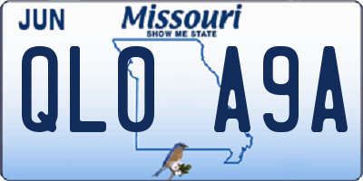 MO license plate QL0A9A