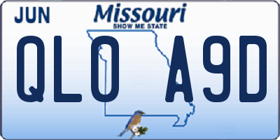 MO license plate QL0A9D